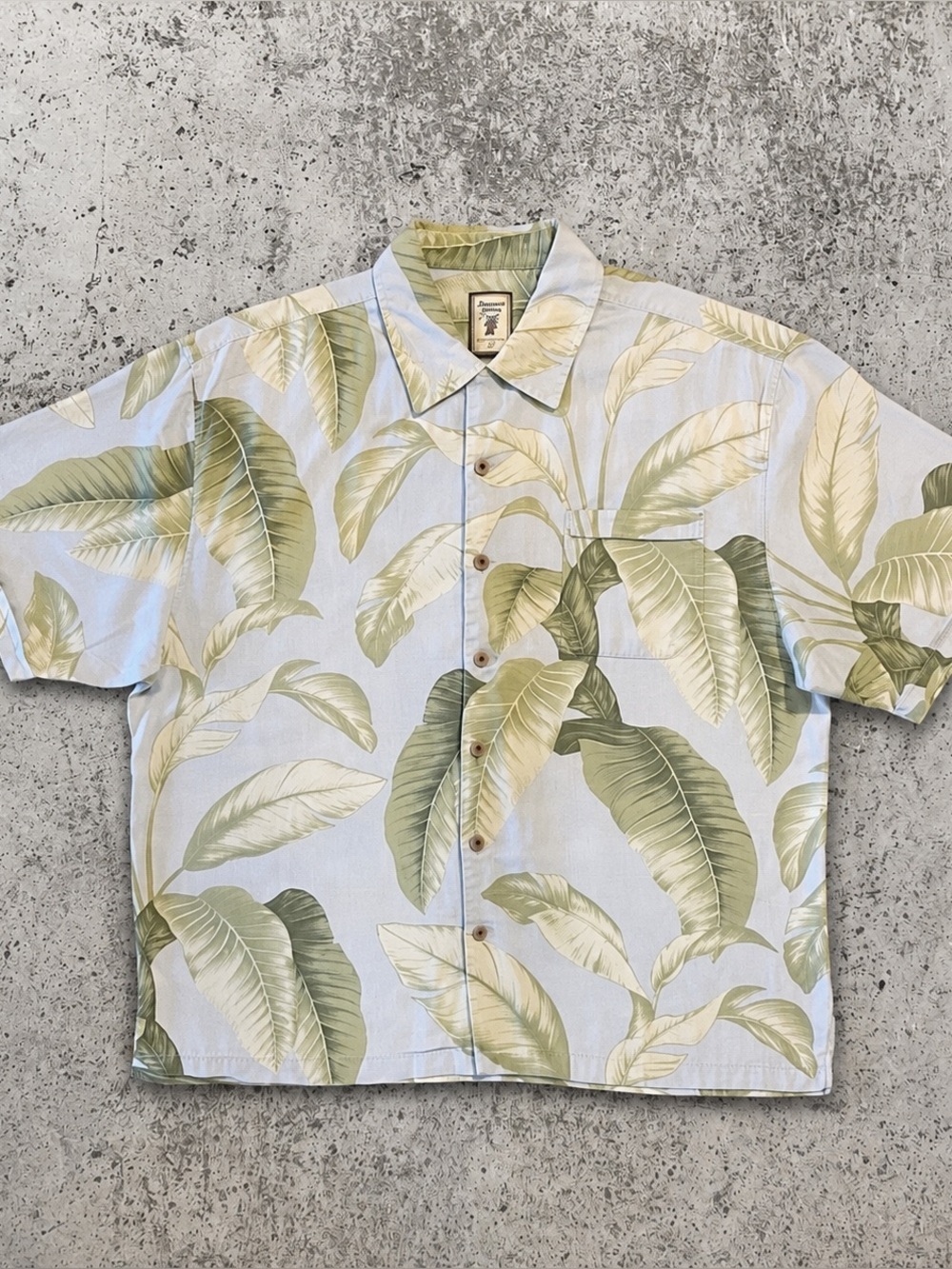 Jamaica Jaxx 100% Silk Hawaiian Camp Shirt Men’s XL Palm Leaf Tropical